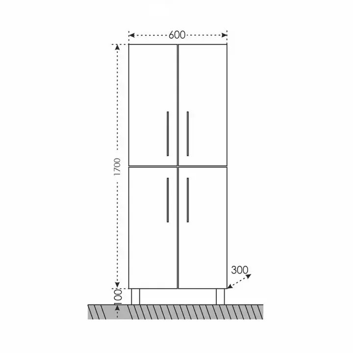 Пенал Санта Вегас 60 напольный, белый