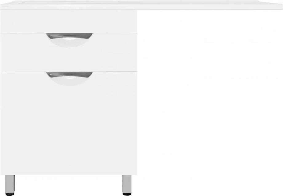 Тумба напольная Style Line Жасмин 60 с раковиной 120 Даллас Люкс PLUS L под стиральную машину, с корзиной, белая