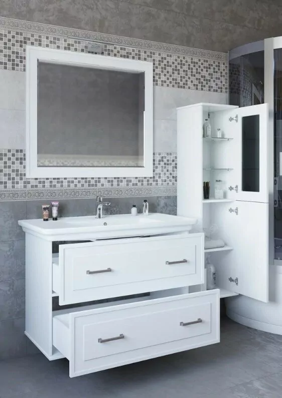 Пенал Sanflor Модена 34 R подвесной, белый матовый