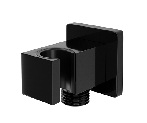 Подключение шланга WasserKraft A185 с держателем лейки, черный глянец