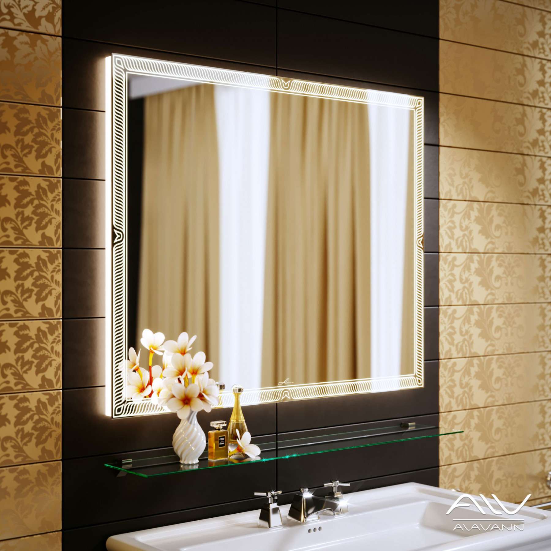 Зеркало Alavann Sonata 100 свет, ИК выключатель