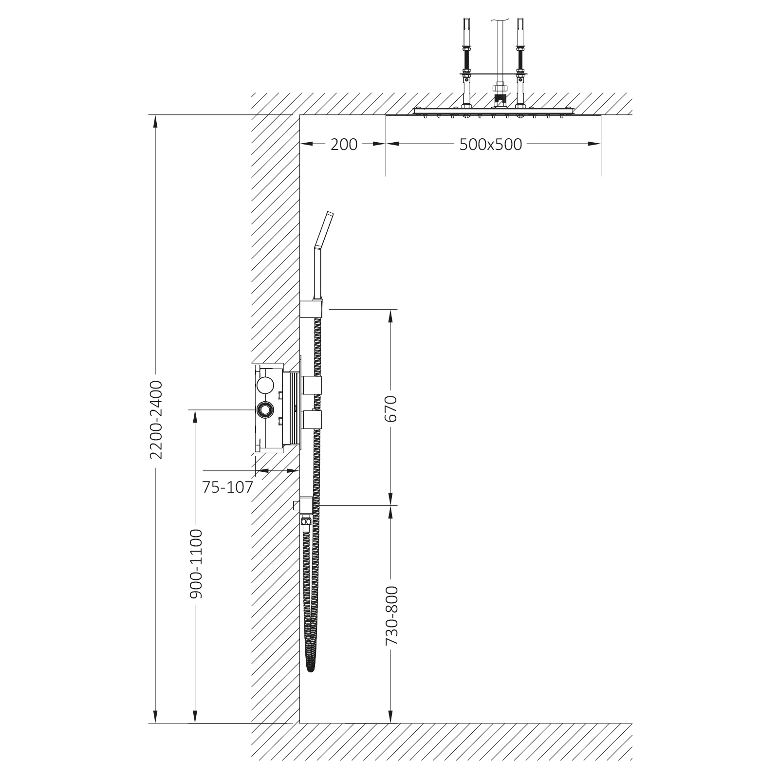 Душевая система встроенная с термостатом Timo Petruma SX-5029/16SM белый матовый