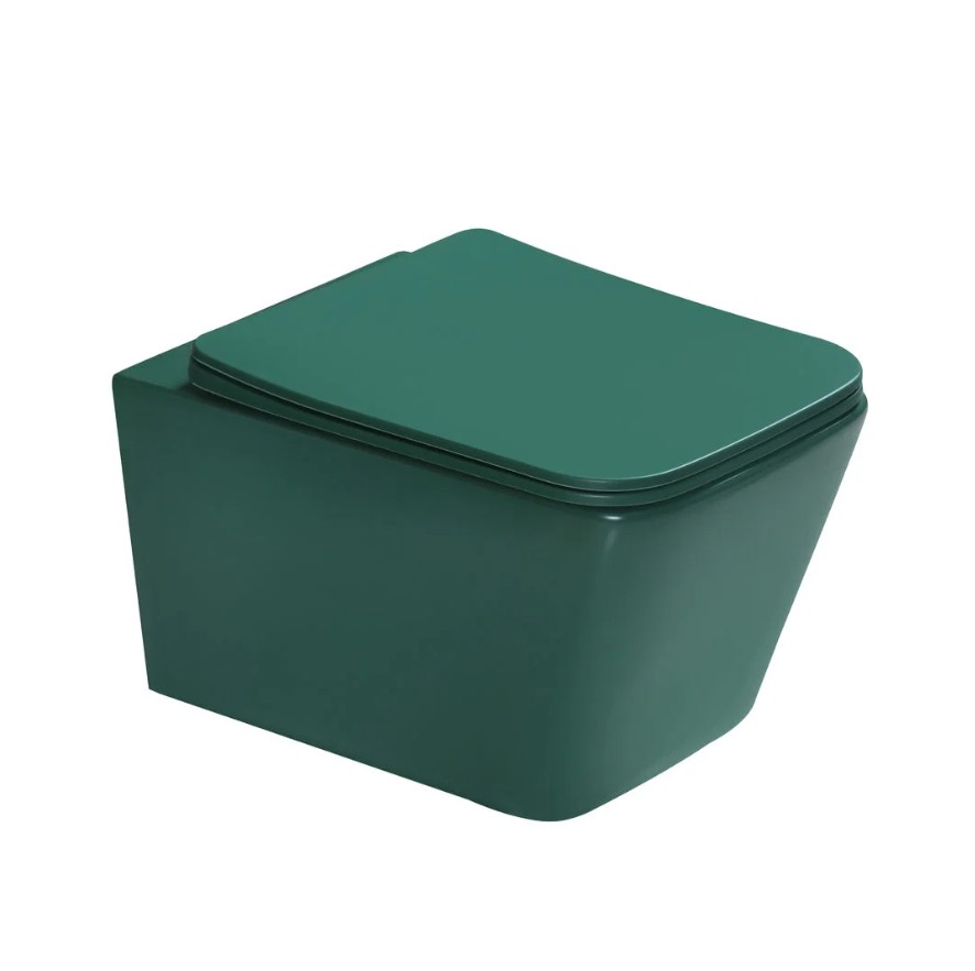 Унитаз SantiLine SL-5007G подвесной, зеленый матовый