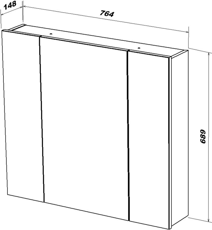 Зеркальный шкаф подвесной SanStar Универсальный 80 белый