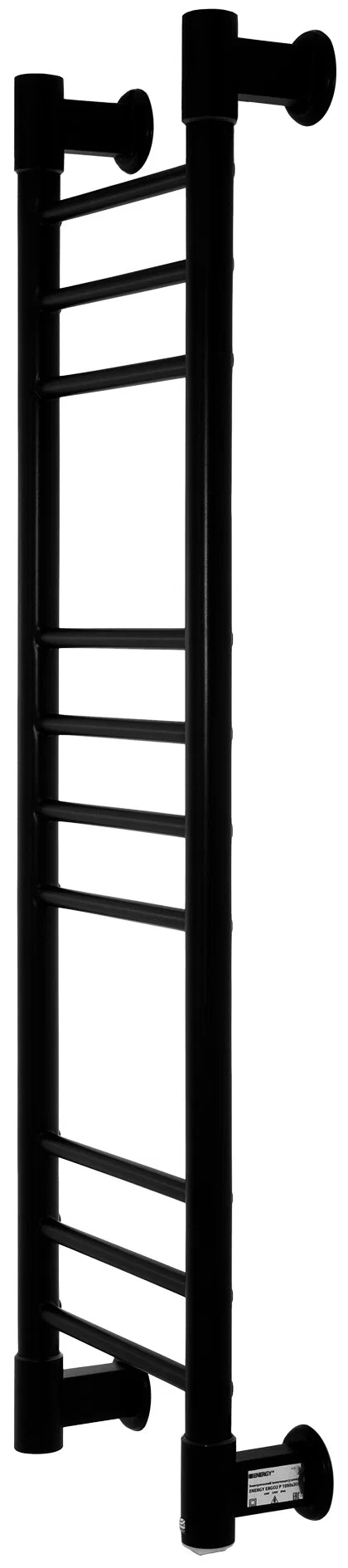 Полотенцесушитель электрический Energy Ergo2 P 1050x300 черный матовый, "лесенка" прямая, узкий, скрытый/наружный монтаж