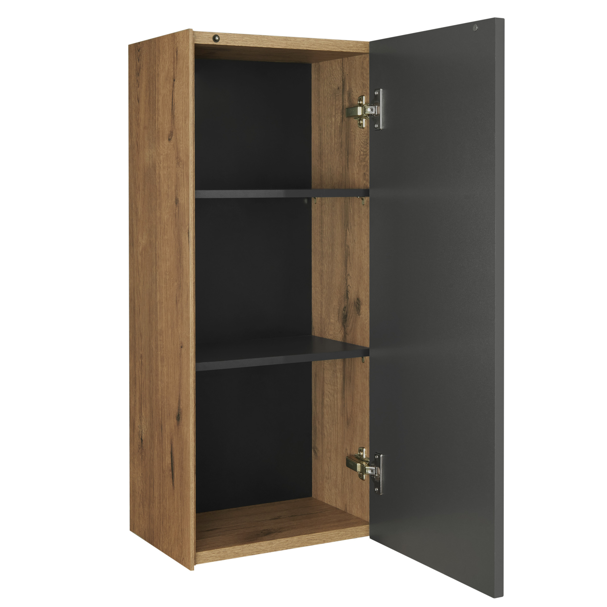 Шкаф навесной Aquaton Сохо 40 дуб веллингтон/графит софт