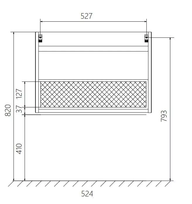 Тумба подвесная 1Marka Соната 58П с раковиной Анита 58, 1 ящик, белый