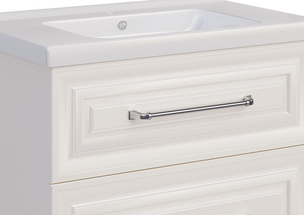 Мебель для ванной ASB Woodline Валенца 80 комплект, подвесной, белый, хром