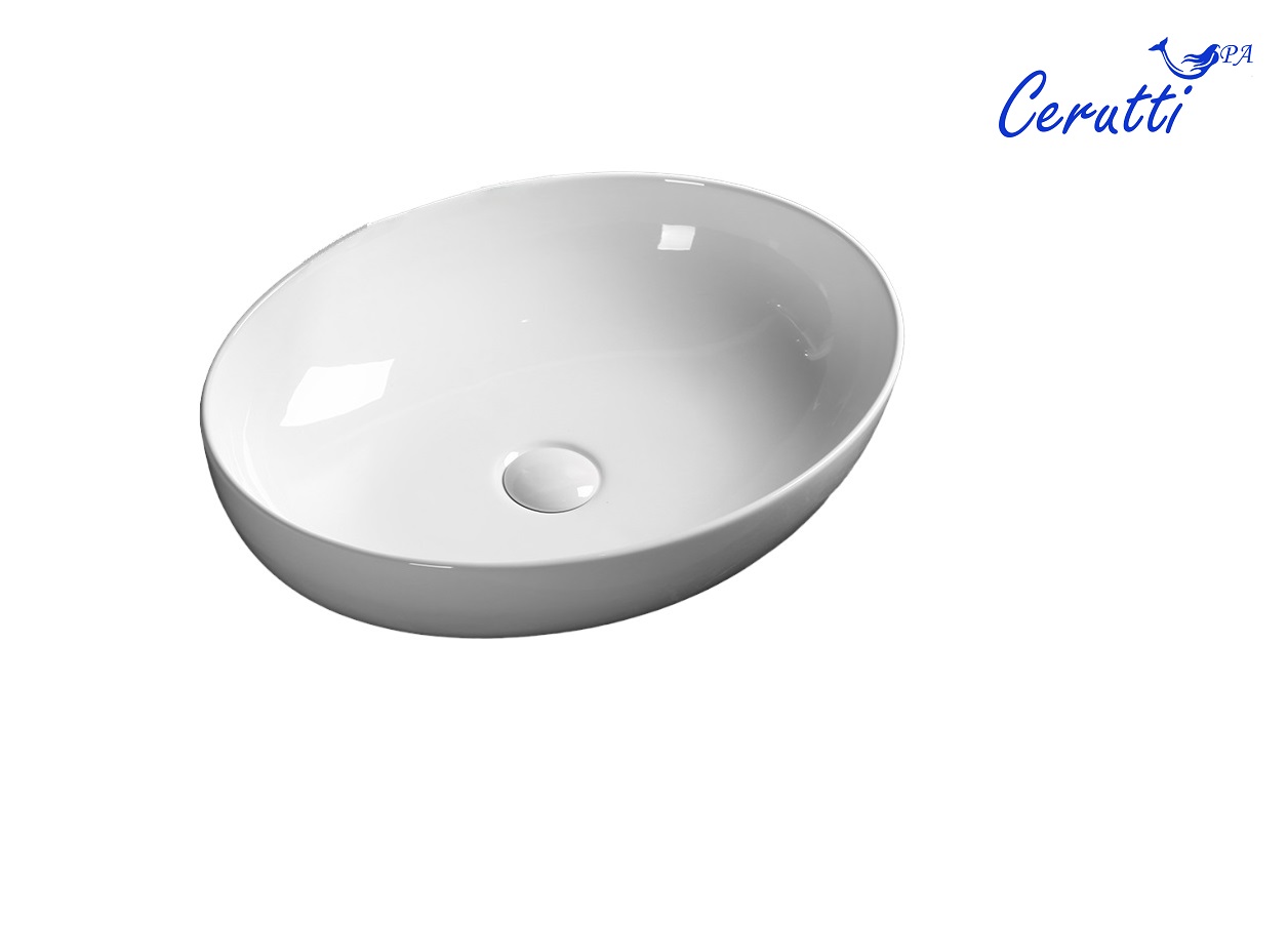 Раковина Ceruttispa CR0019 накладная, белая, овальная 515х395х135