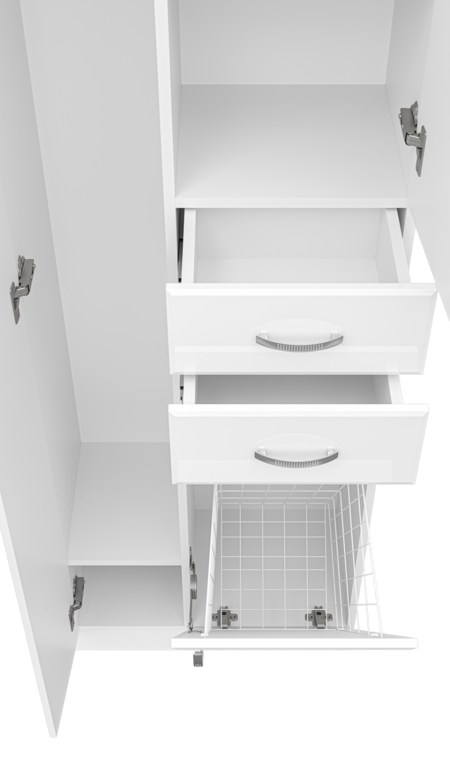 Пенал Misty Мисти 60 напольный, с бельевой корзиной, белый