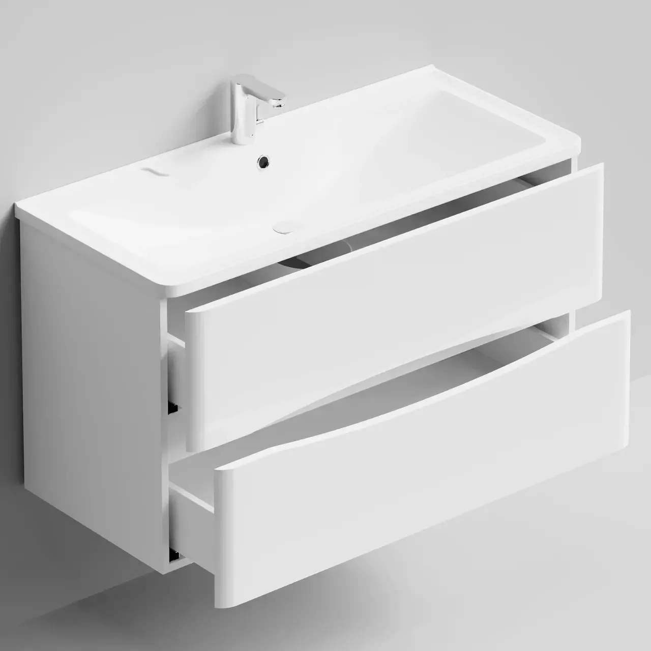 Тумба с раковиной Vod-ok Адель 100 подвесная, белая + 13 цветов