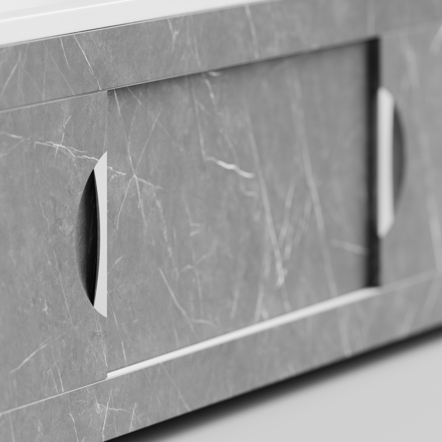 Экран под ванну Vod-ok Топ 180 раздвижной Мрамор Серый софт тач