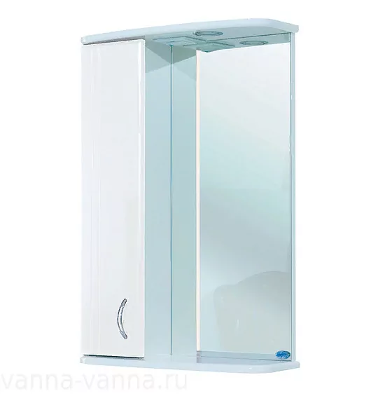 Зеркало со шкафчиком Bellezza Астра 55 L свет, белый