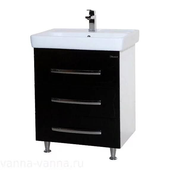 Тумба с раковиной Bellezza Рокко 70 напольная, черная