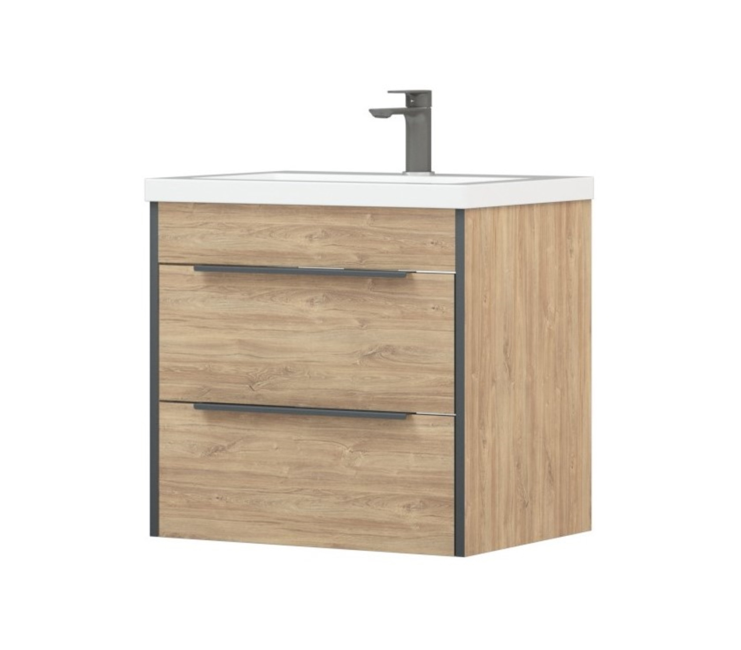 Тумба подвесная Corozo Форест 60 Z2 с раковиной Сомо 60 дуб конзас