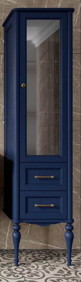 Пенал напольный ValenHouse Эстетика 50 R синий, золото