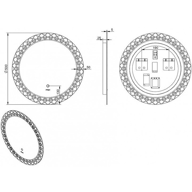 Зеркало Esbano ES-3599 окружность 50