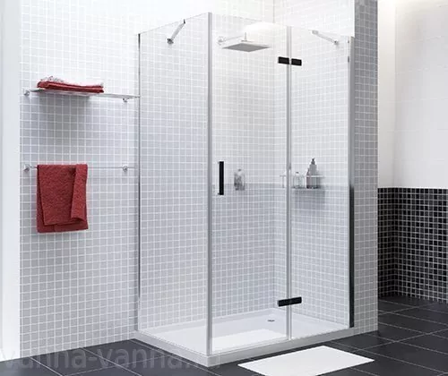 Душевой уголок WasserKraft Aller 10H07RBLACK 120х90 прямоугольный, без поддона, прозрачное стекло, хром, вставки черные