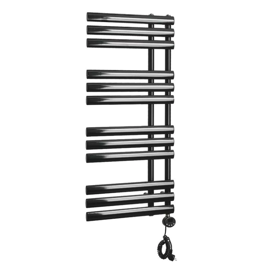 Полотенцесушитель электрический Domoterm Гамма П12 500х1130 ER правый, черный матовый