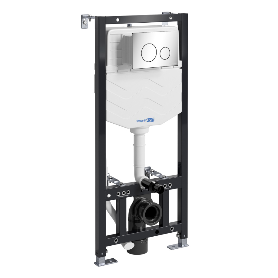 Инсталляция WasserKraft Aller 10TLT.010.ME.CH02 для подвесного унитаза, с кнопкой, хром