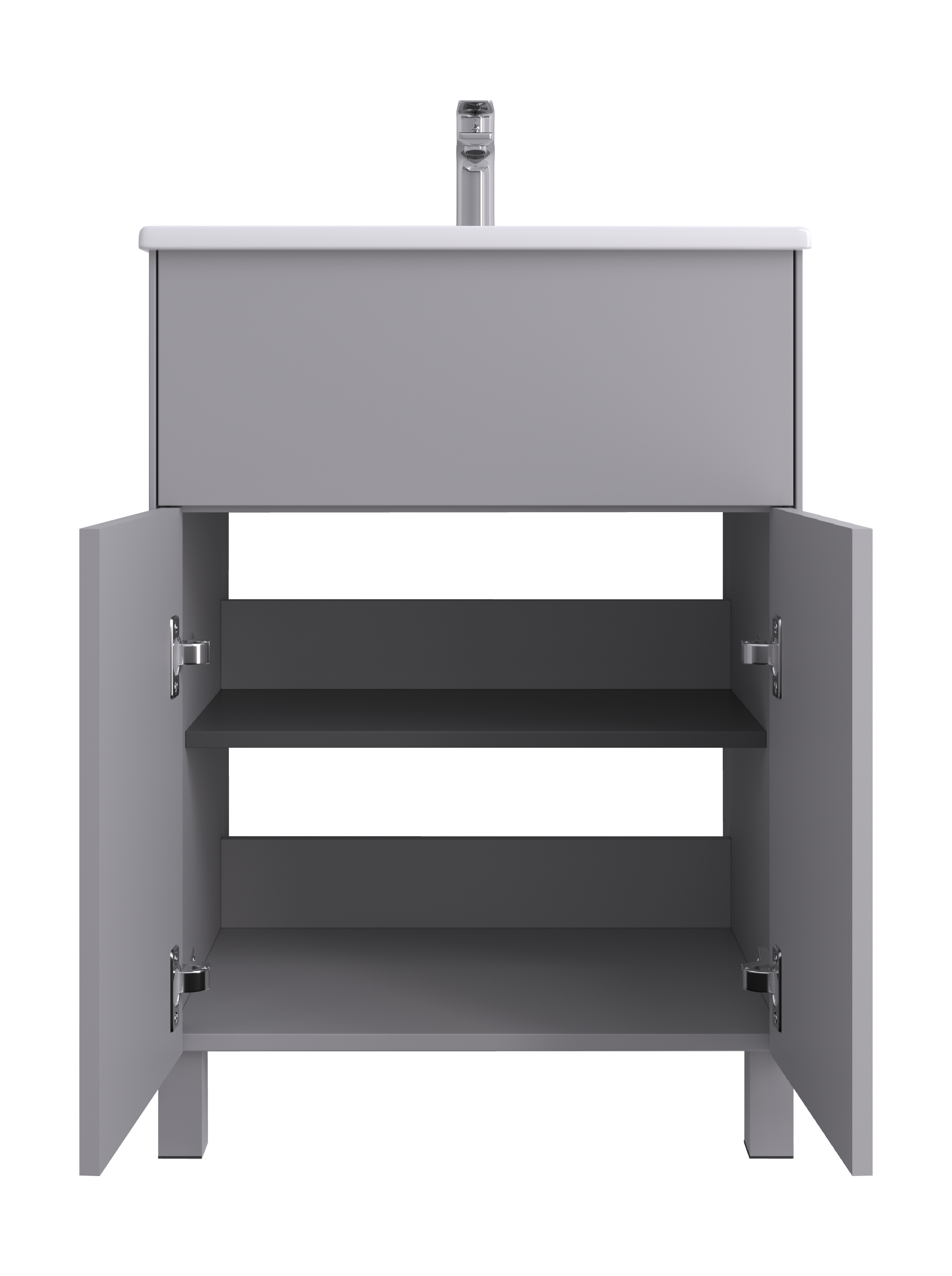 Тумба напольная Aquaton Форест Про 60 с раковиной Элина 60, туманный серый