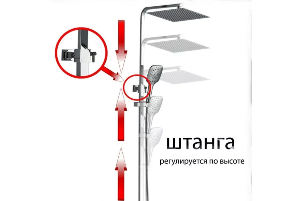 Душевая стойка ALMAes Turia SDI-1808 черный матовый от магазина Vanna-Vanna.ru!