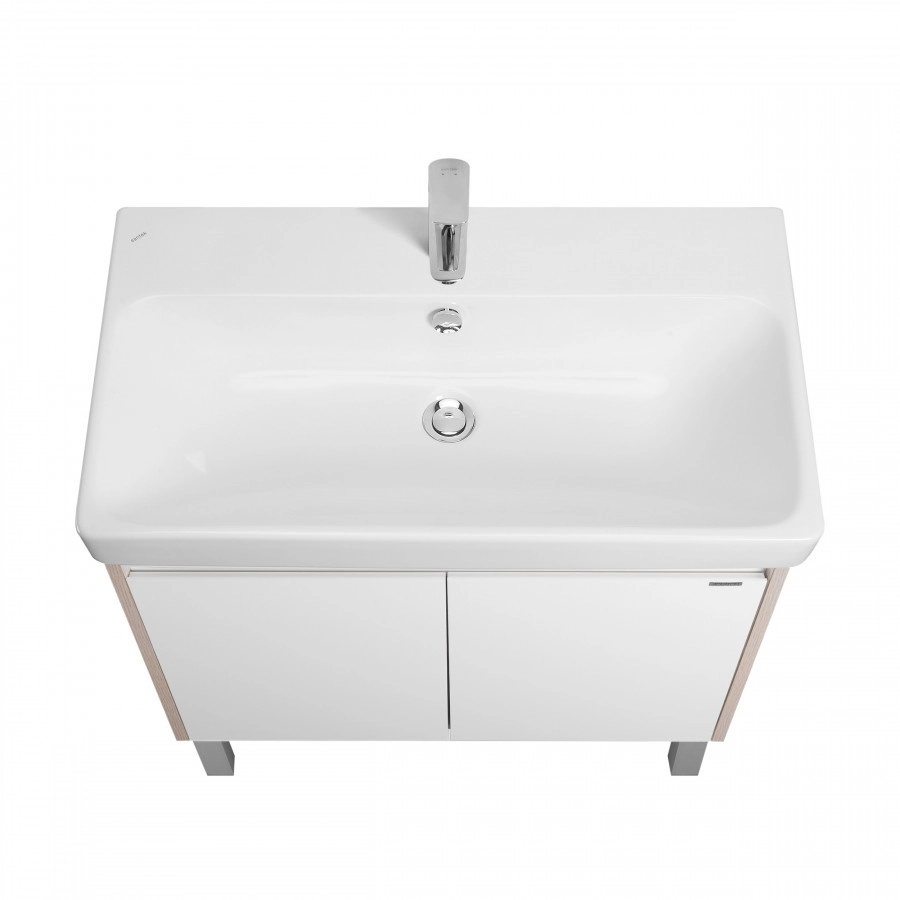 Тумба Aquaton Сканди Doors 80 с раковиной Адриана 80, 2 ящика, напольная, дуб верона