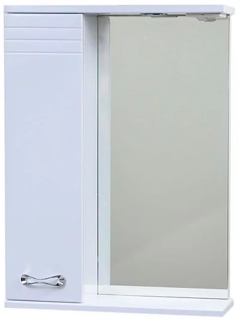 Зеркало с шкафчиком Emmy Рио 55 L свет, белый