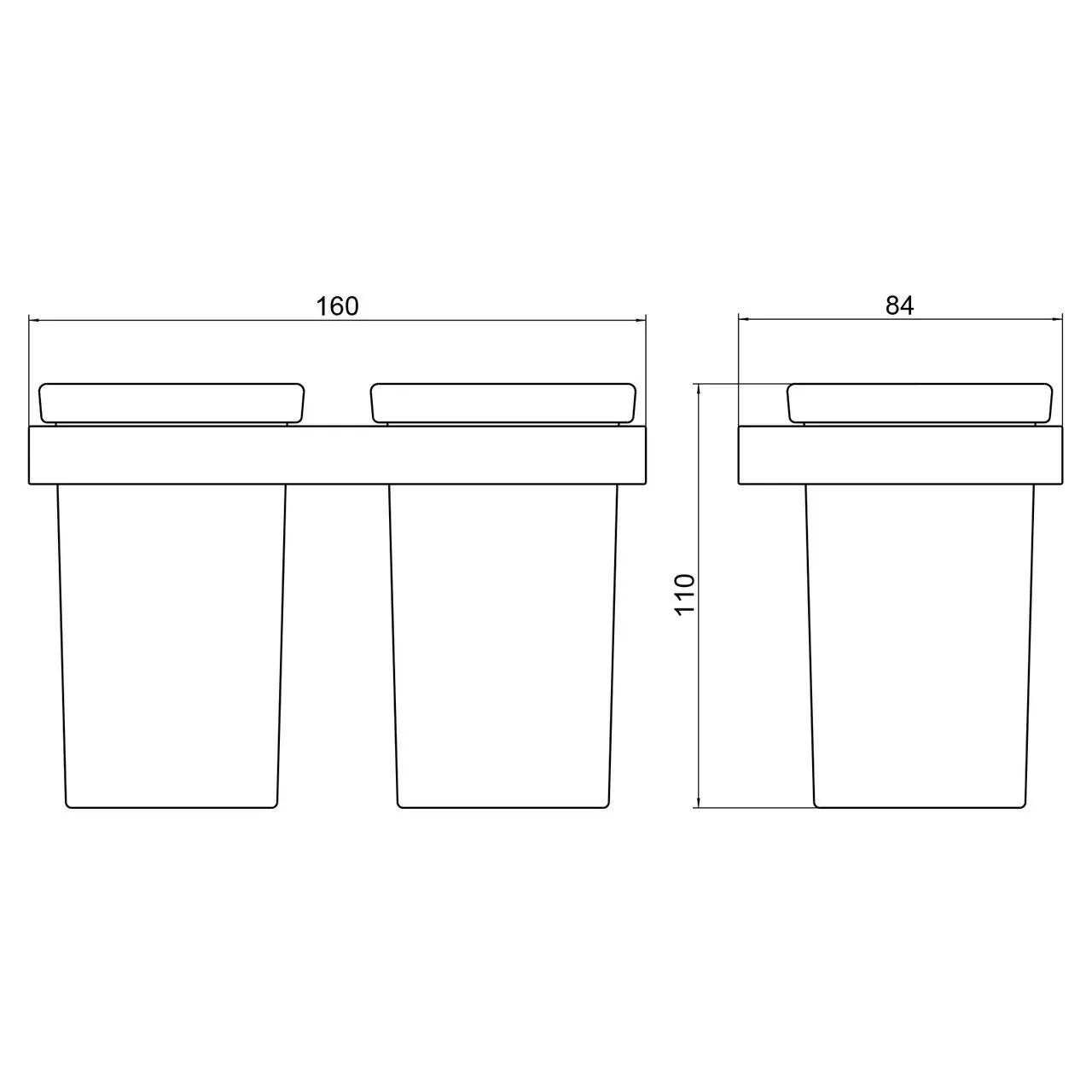 Стакан для щеток двойной Timo Petruma 15234/17 матовое золото
