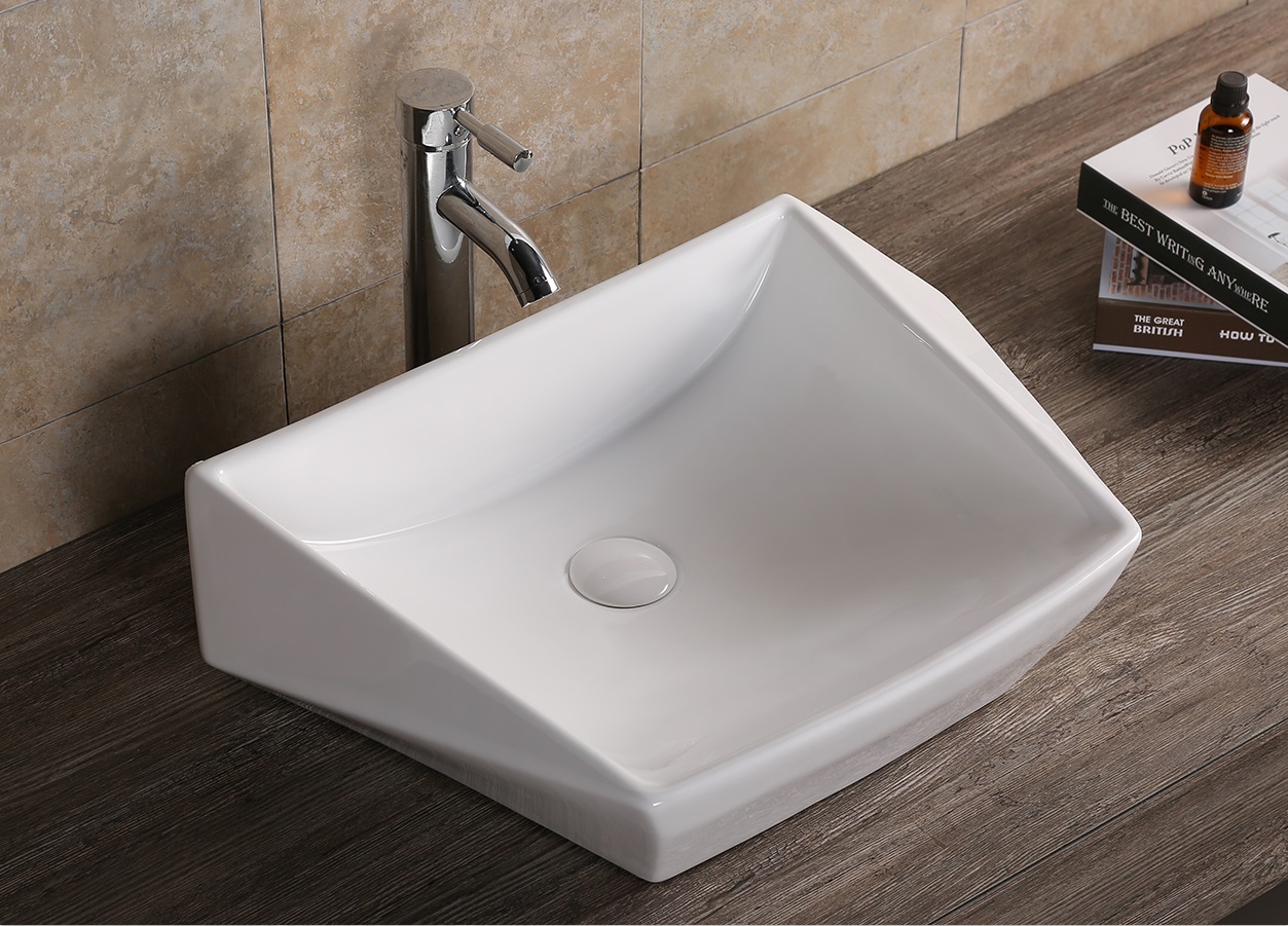 Раковина Cerutti Spa CR7065 накладная, белая, асимметричная 600х410х155