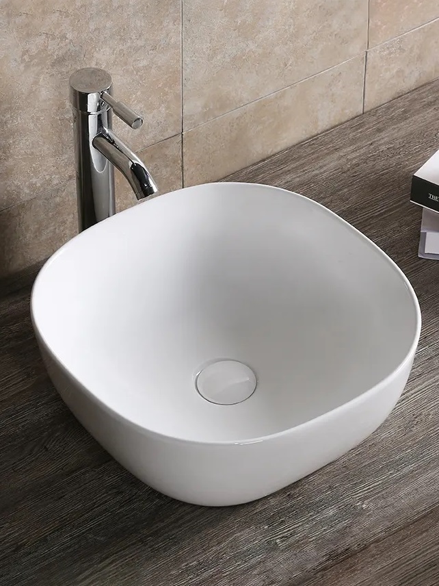 Раковина Ceruttispa CR0077 накладная, белая, квадратная 410х410х145