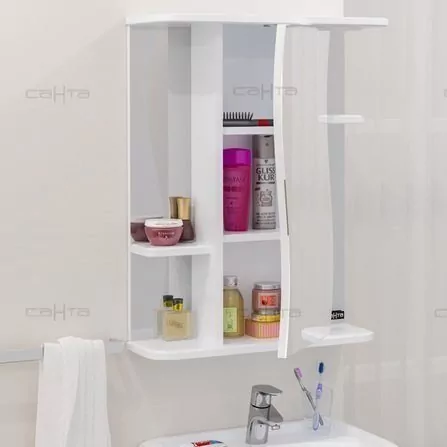 Зеркало-шкаф Санта Лира 55 свет, белый от магазина Vanna-Vanna.ru!