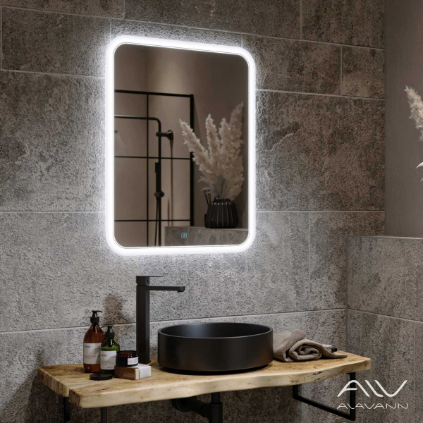 Зеркало Alavann Anna 50 свет, сенсор, антизапотевание, белый
