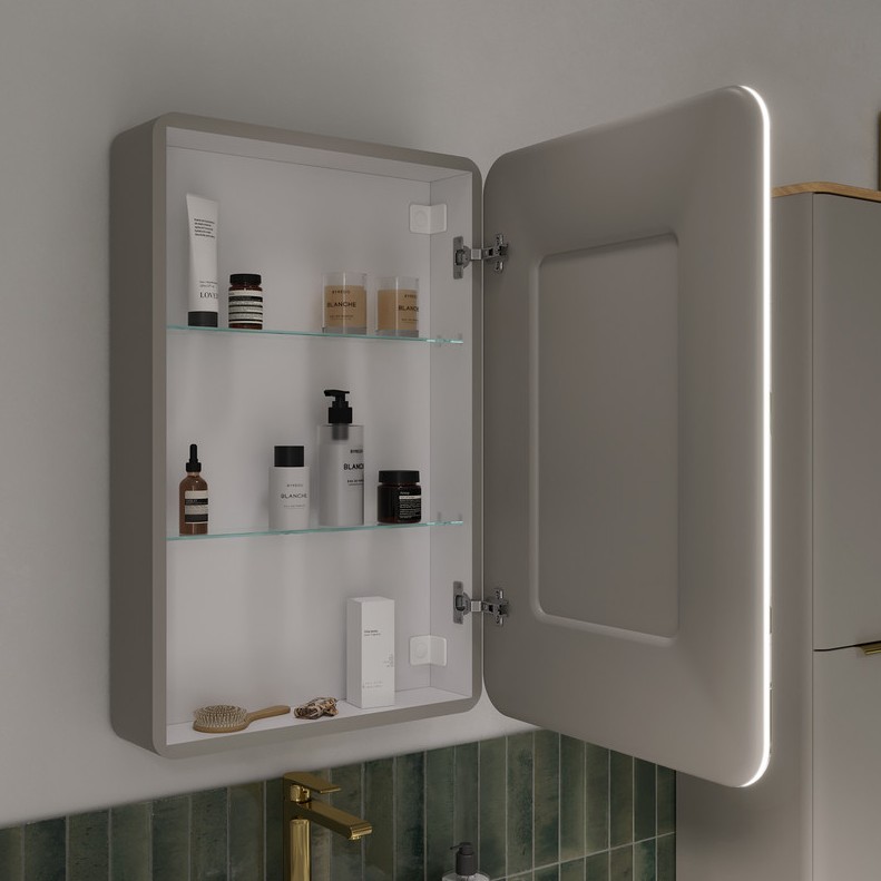 Зеркало-шкаф EQUIL Desert 57 с подсветкой, R, амарок