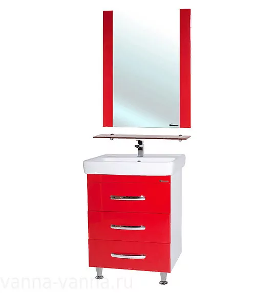 Мебель для ванной Bellezza Рокко 70 комплект, напольный, красная