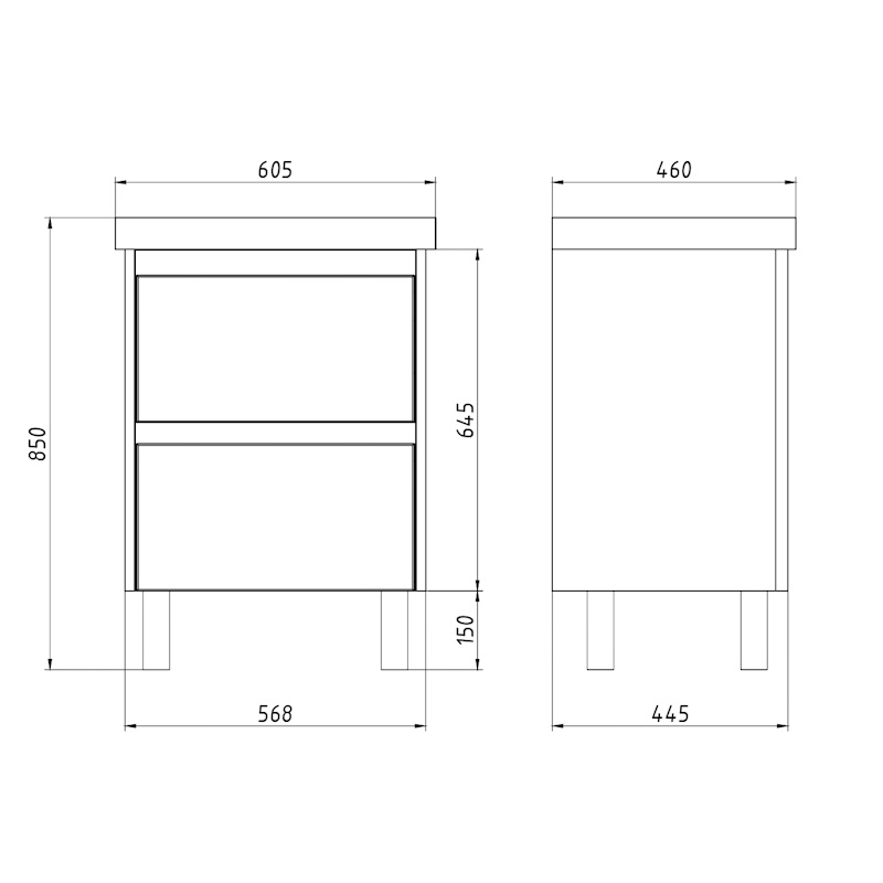 Тумба с раковиной напольная Dreja Luxury Plus 60 см, белый