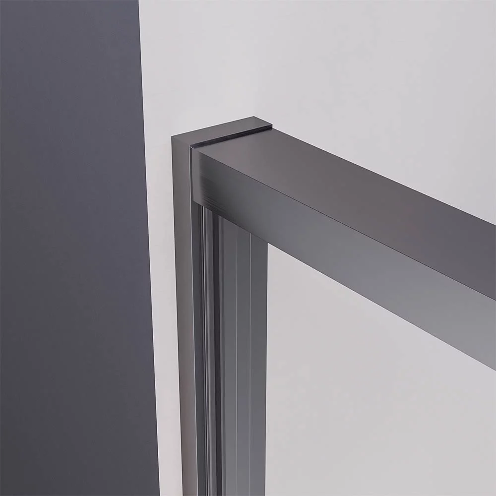 Душевая дверь раздвижная Veconi Premium Prato 300 GR-R, 1600х2000, графит брашированный, стекло прозрачное