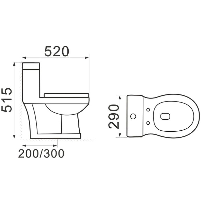 Унитаз SantiLine SL-5015 напольный, безободковый, моноблок, белый
