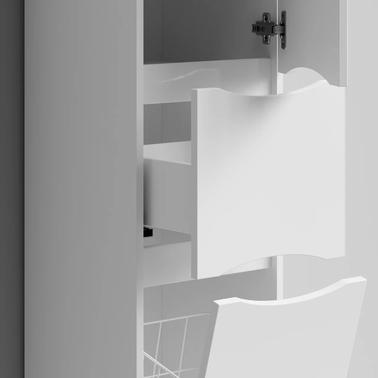 Пенал Vod-ok Лайт 35 L/R напольный, с корзиной, белый + 13 цветов