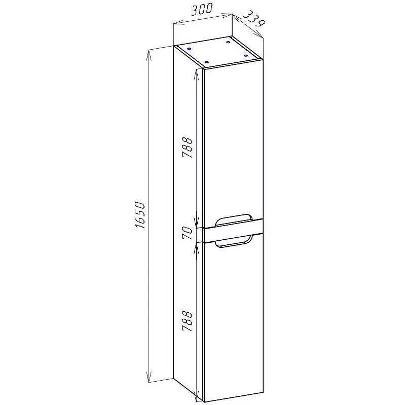 Пенал Bellezza Грейс 30 L/R подвесной, скала серая