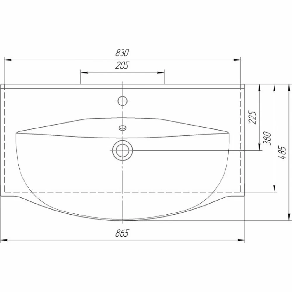 Тумба напольная Венеция Forte 85 с раковиной Элвис 85, белый