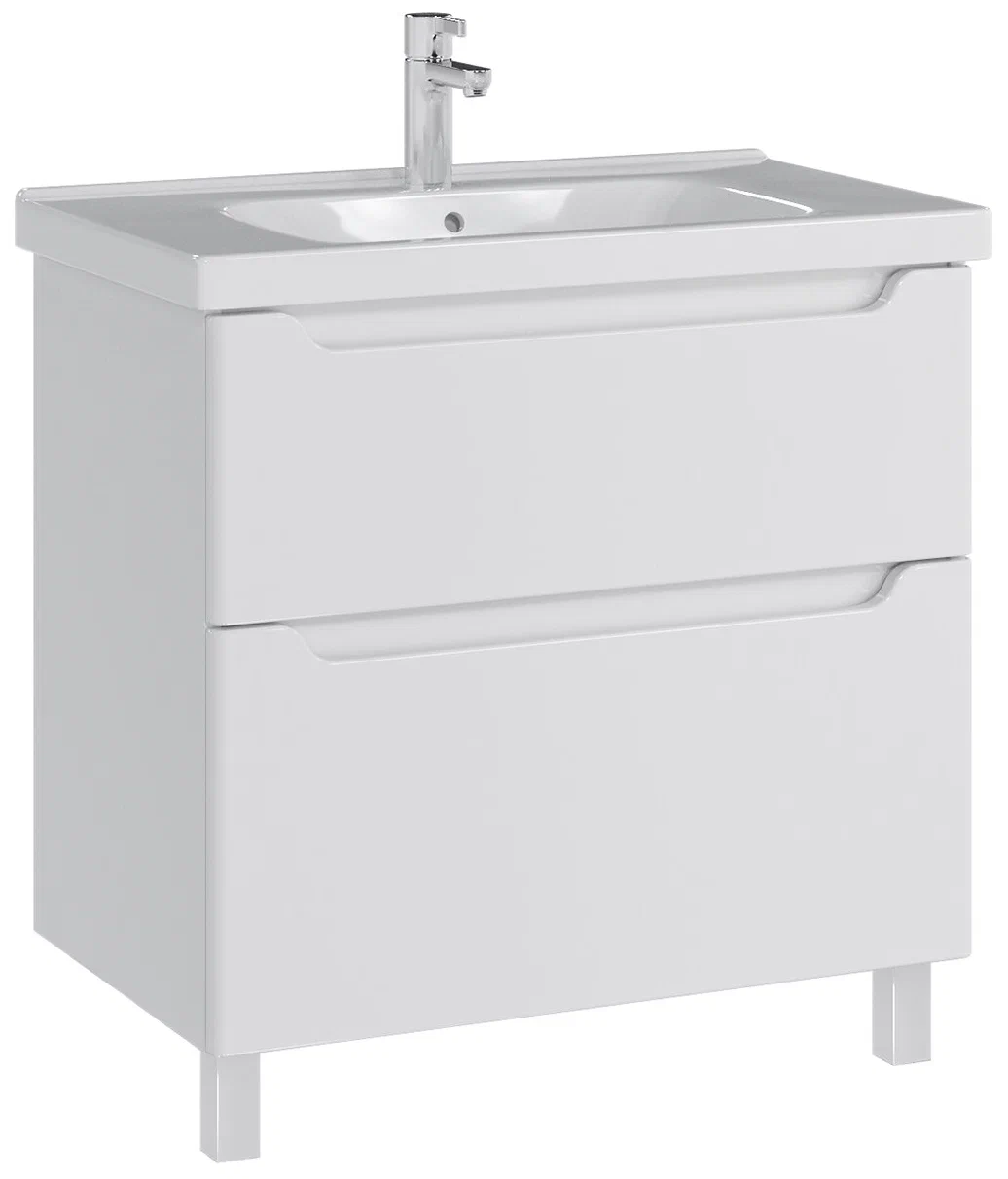 Тумба напольная SanStar Lanciano 80 с раковиной Гармония 80, белая