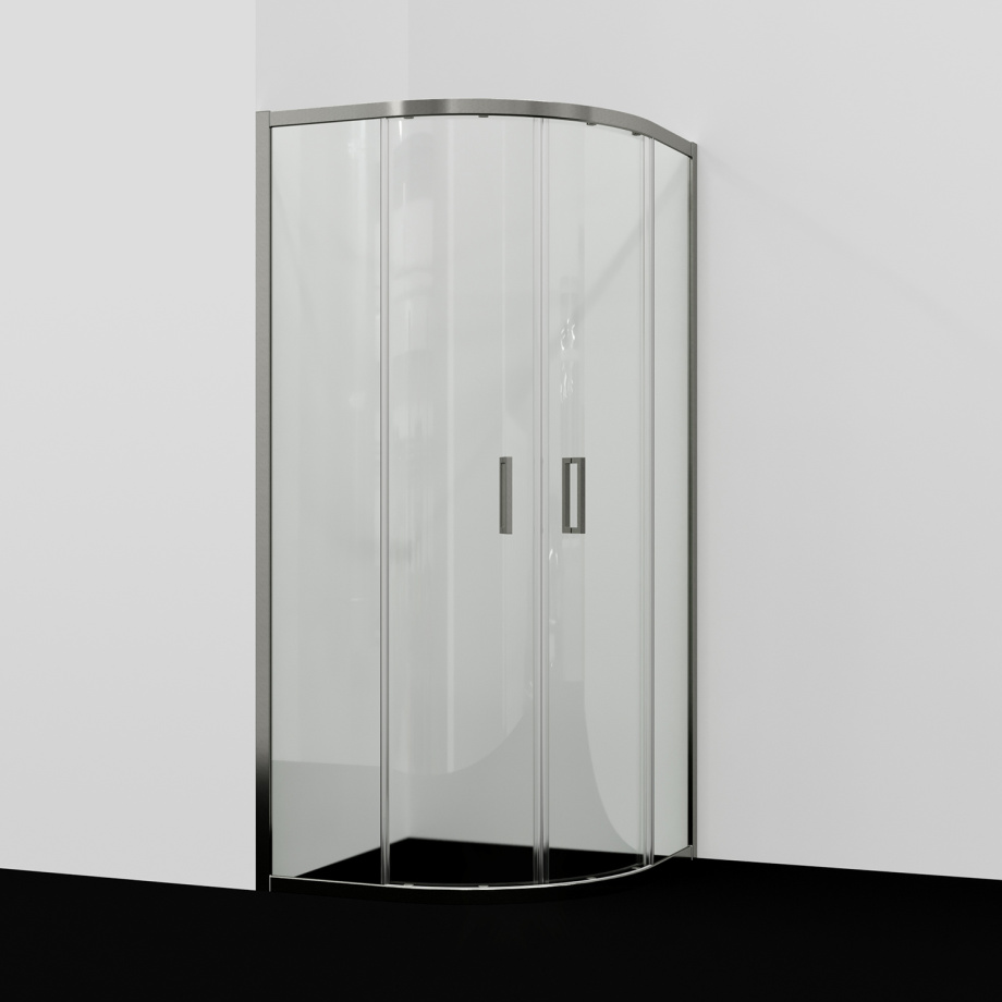 Душевой угол распашной WasserKraft Tauber 64S01, 900х900х2000, никель, четверть круга, стекло прозрачное осветленное