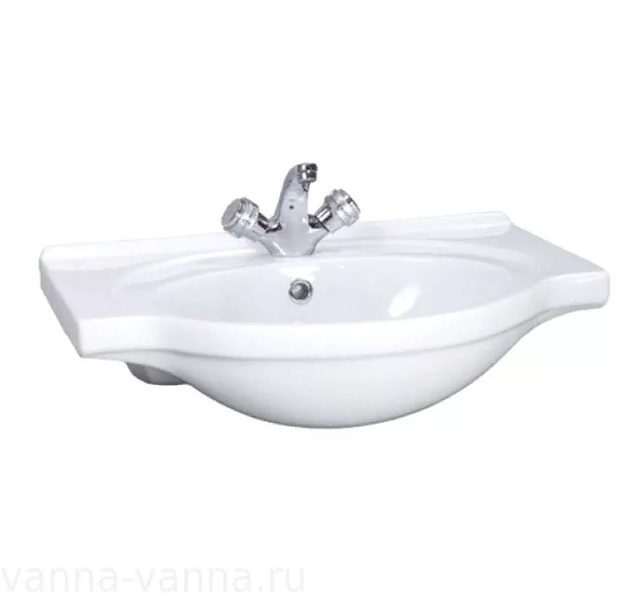 Тумба напольная Санта Верона 60 с раковиной Уют 60, 2 двери, белая