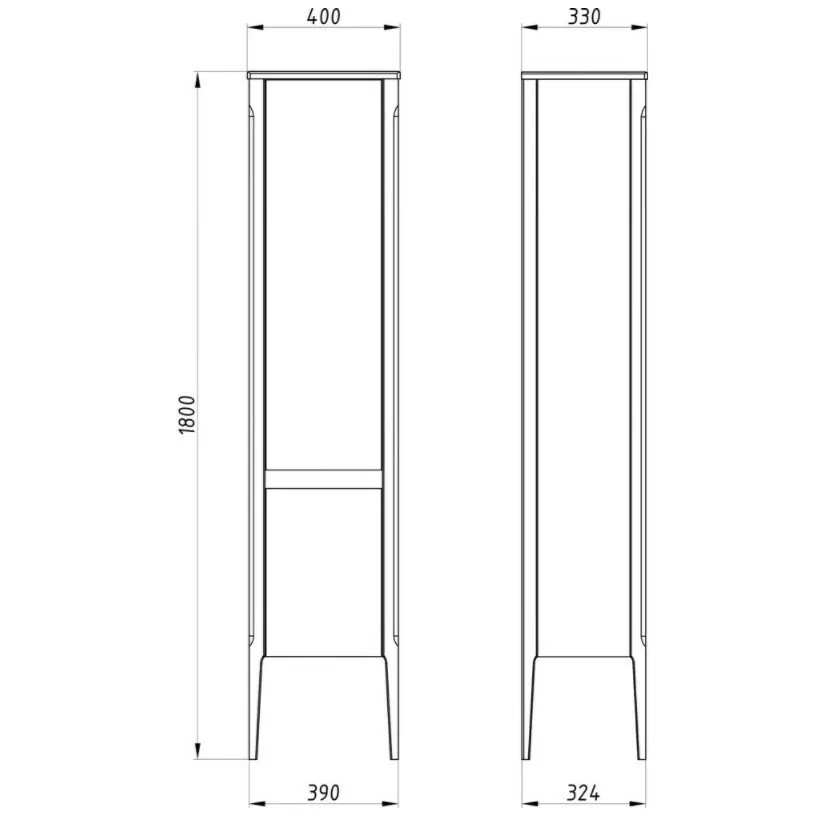 Пенал ASB Woodline Лорена 40 напольный, бежевый