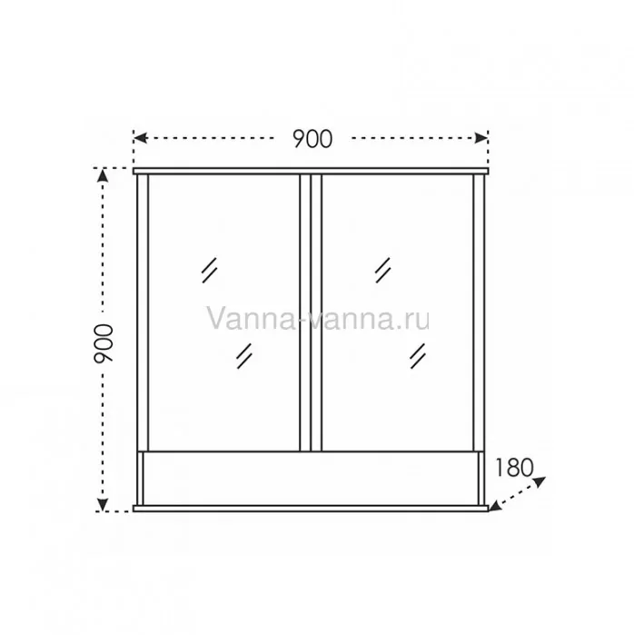 Зеркало-шкаф Санта Вегас 90 белый от магазина Vanna-Vanna.ru!