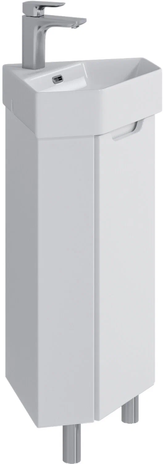 Тумба напольная угловая SanStar Лайн с раковиной Лайн 35, белая