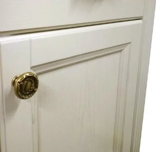 Тумба напольная ValenHouse Эллина 65 с раковиной Классик 65, 2 двери, слоновая кость, бронза