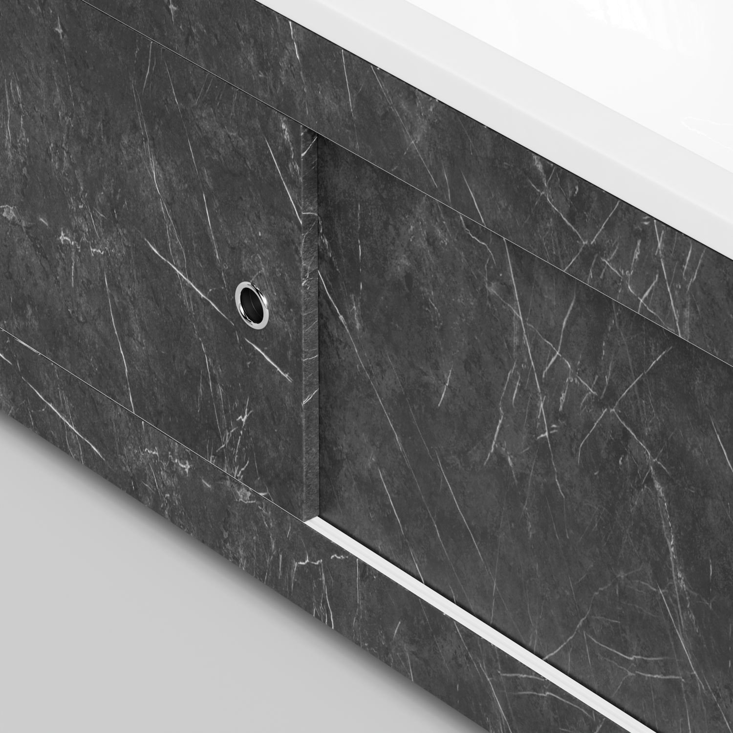 Экран под ванну Vod-ok Купе 180 раздвижной Мрамор Графит софт тач