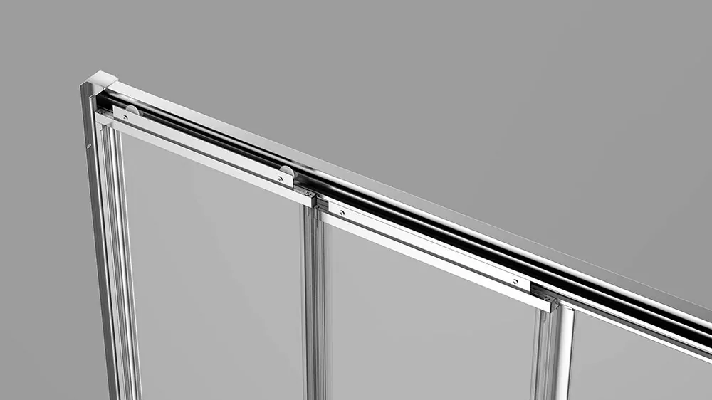 Душевая дверь Veconi VN31-100-01-C5 в нишу, раздвижная, прозрачное стекло, хром